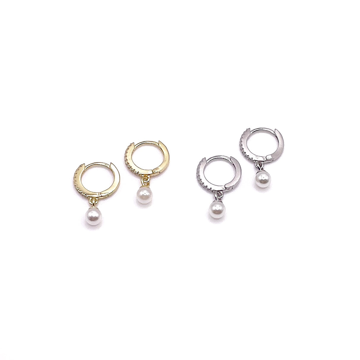BOUCLES D'OREILLES PERLE STRASS