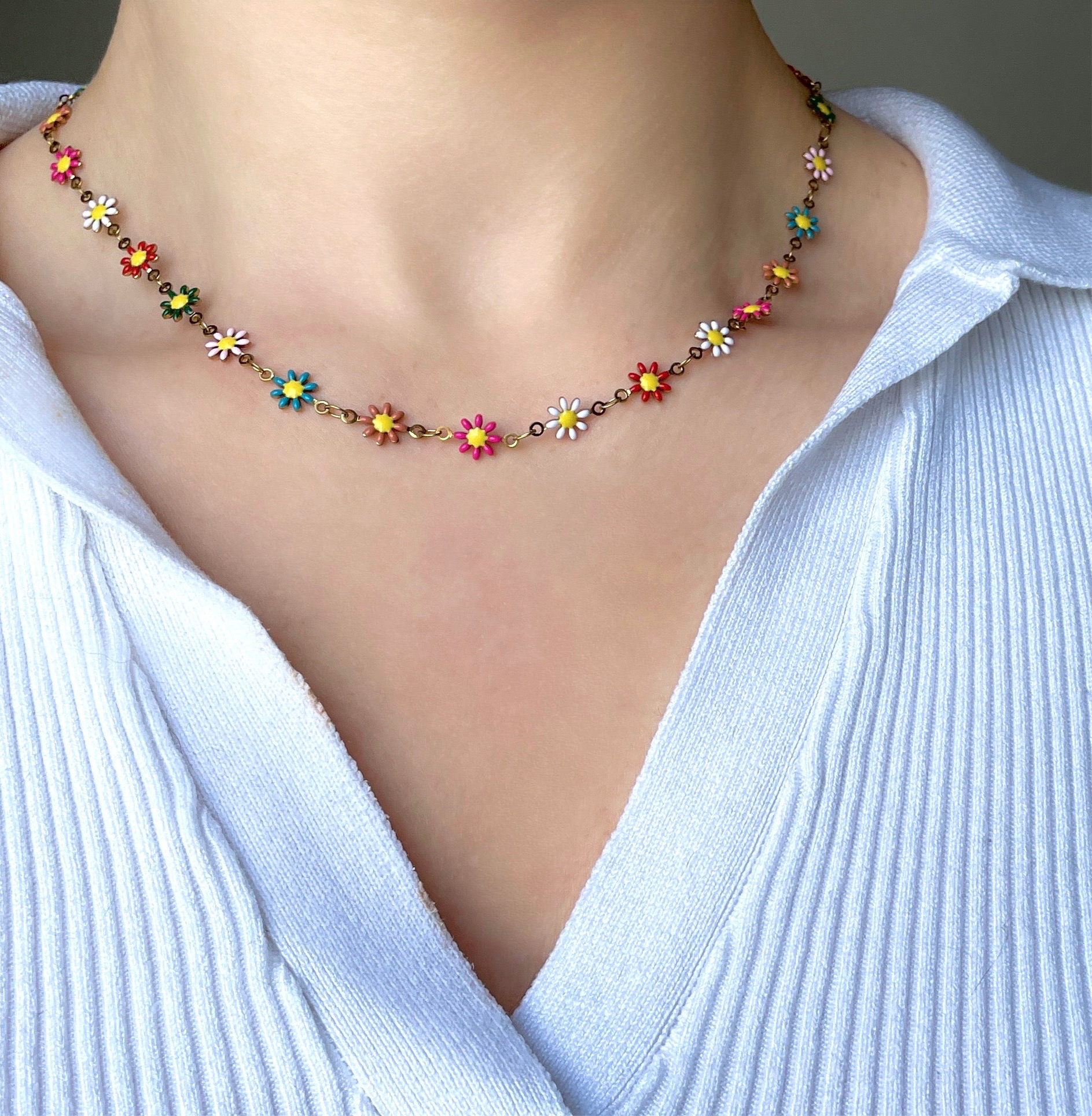 COLLIER MARGUERITE MULTICOLORE