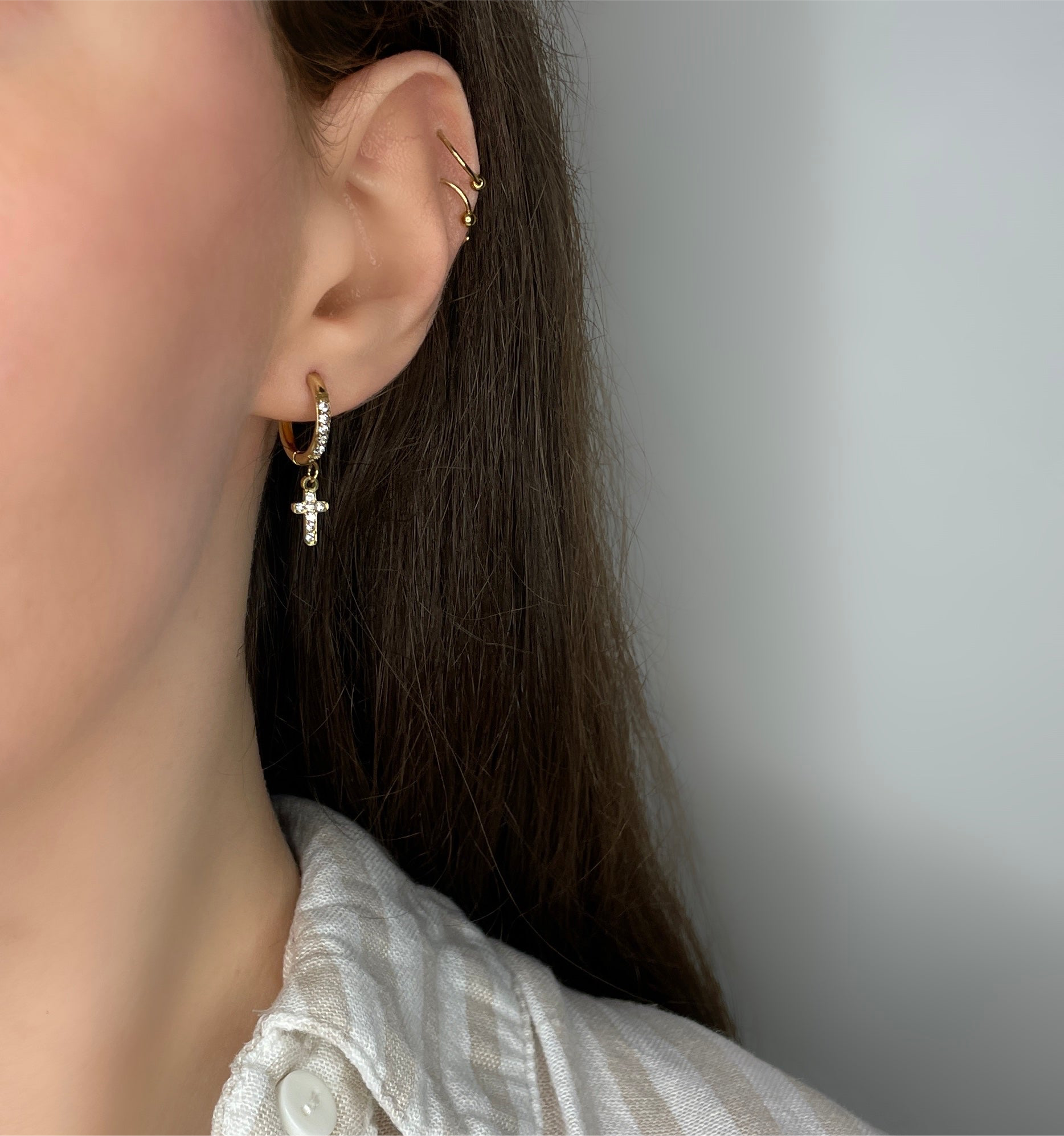 BOUCLES D'OREILLES CROIX