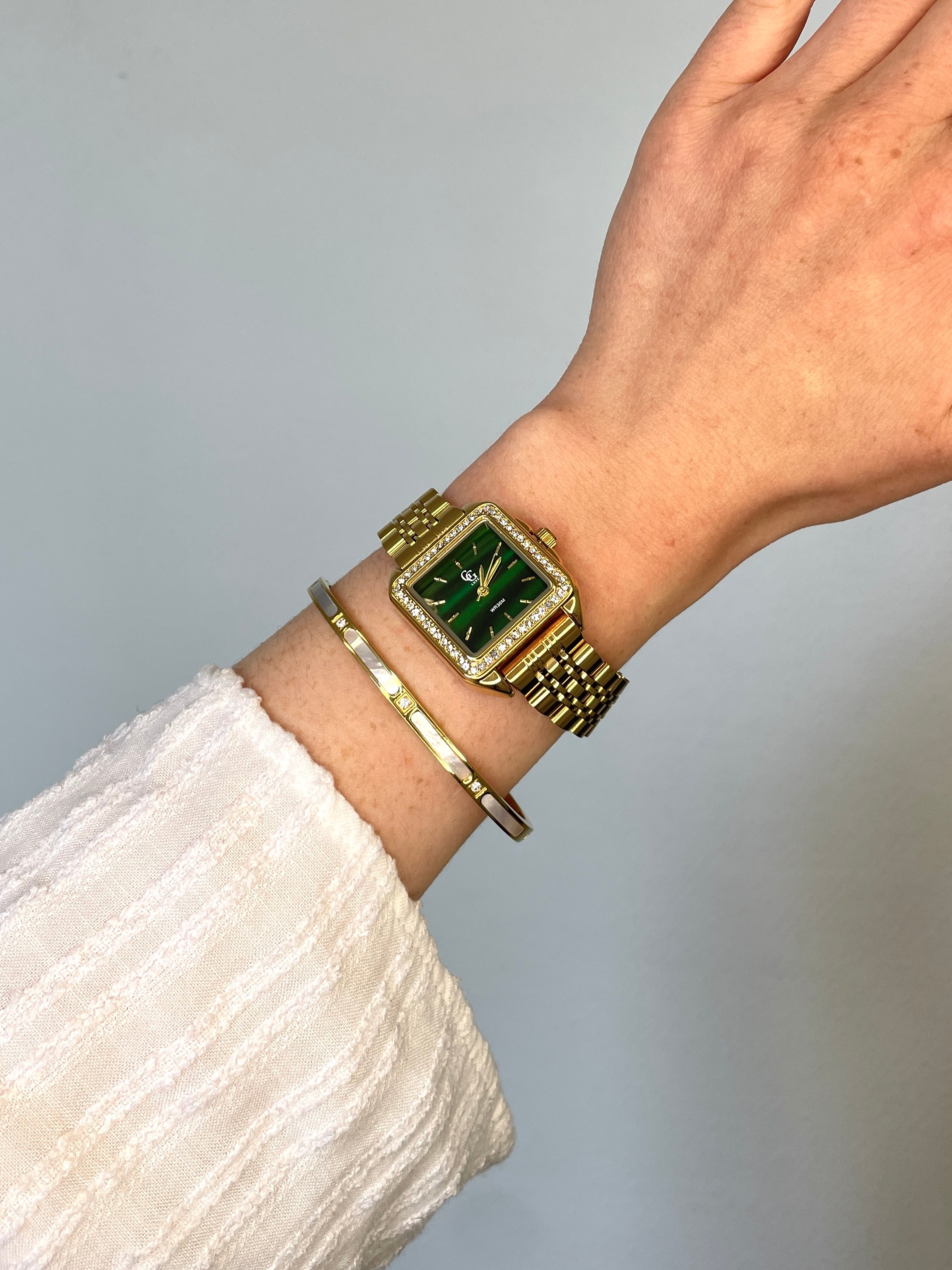 MIREYA WATCH BOX + MOTHER-OF-PEARL BANGLE