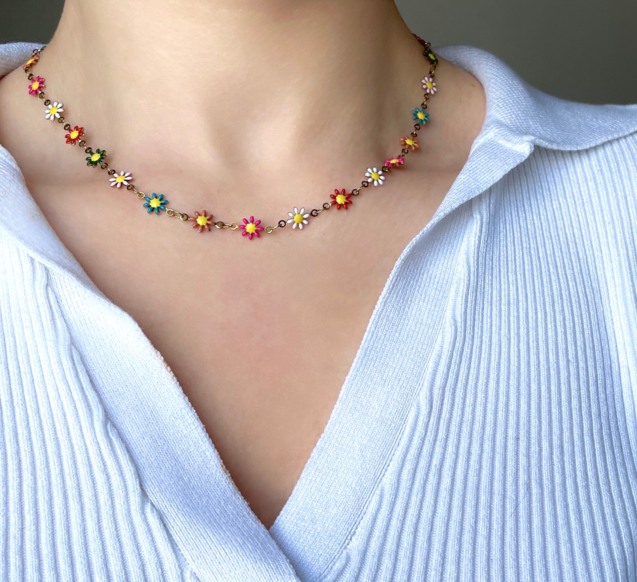 COLLIER MARGUERITE MULTICOLORE