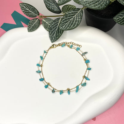 BRACELET DE CHEVILLE TURQUOISE