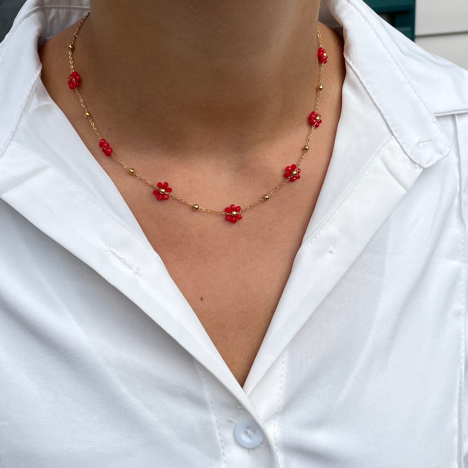 COLLIER FLORA ROUGE