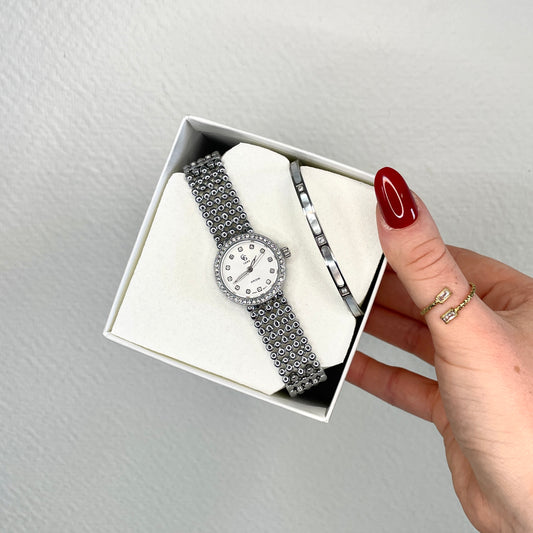 COFFRET MONTRE CAMILLA + JONC NACRE