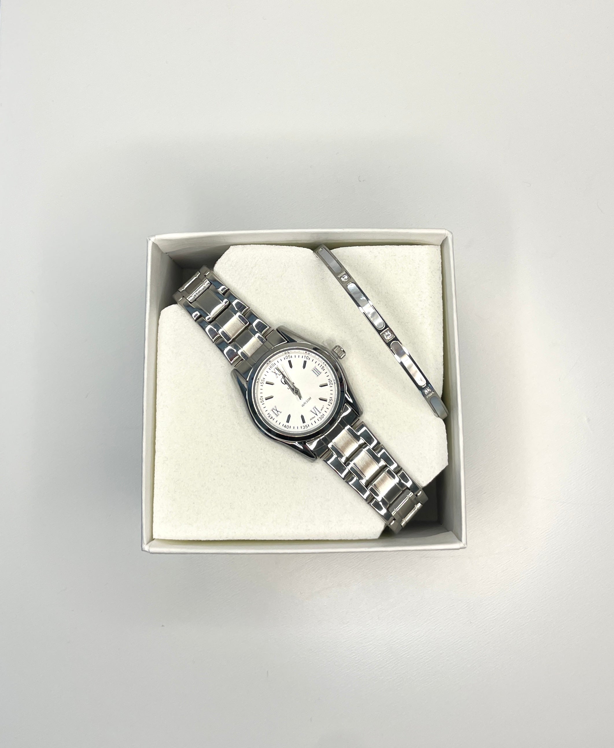 RAPHAËLLE WATCH BOX + MOTHER-OF-PEARL BANGLE