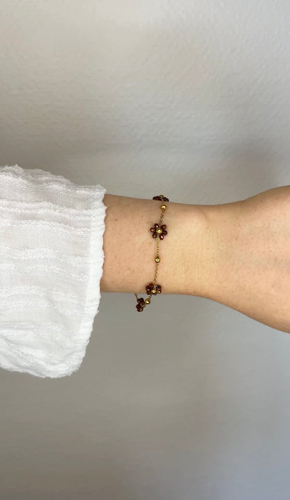 BROWN FLORA BRACELET