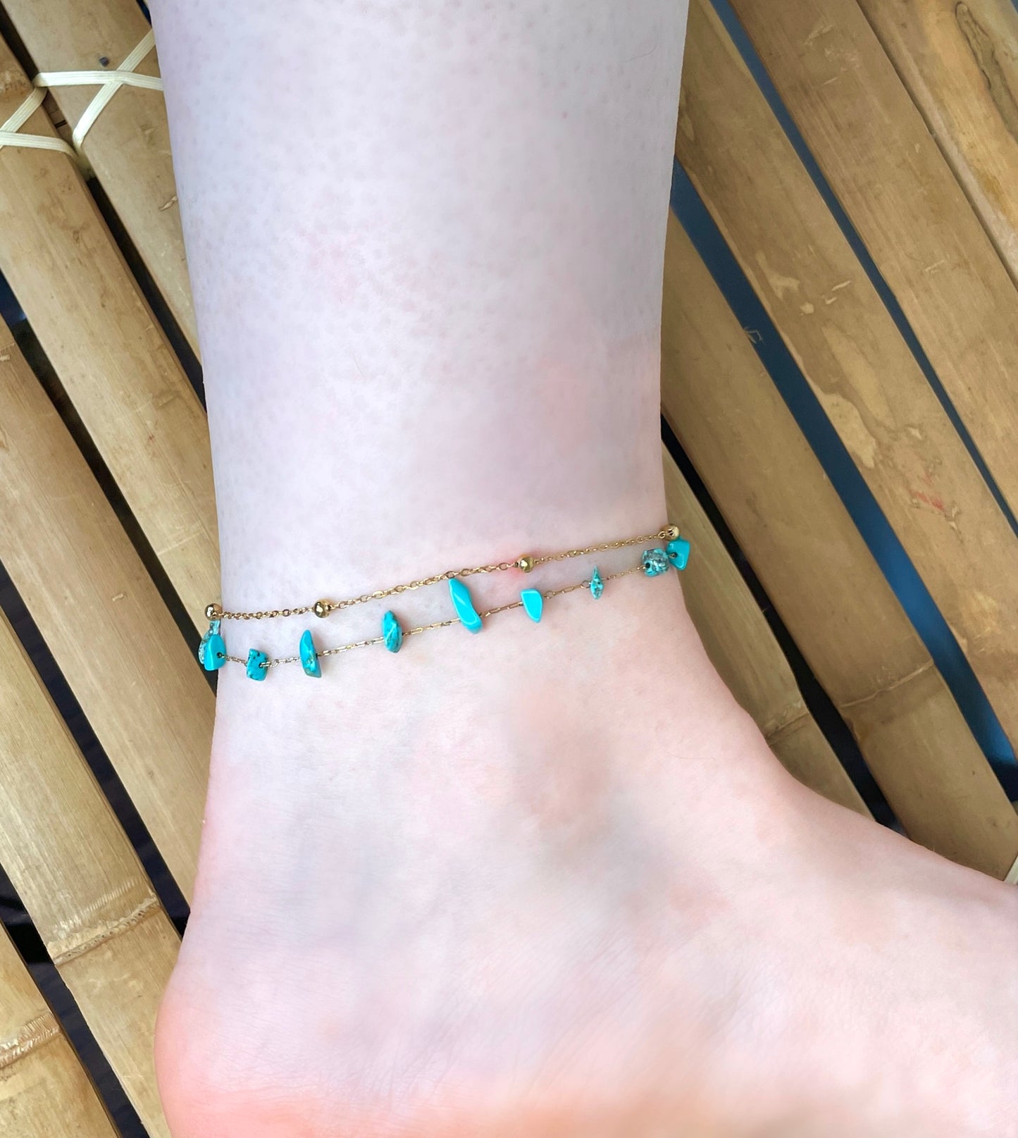 BRACELET DE CHEVILLE TURQUOISE