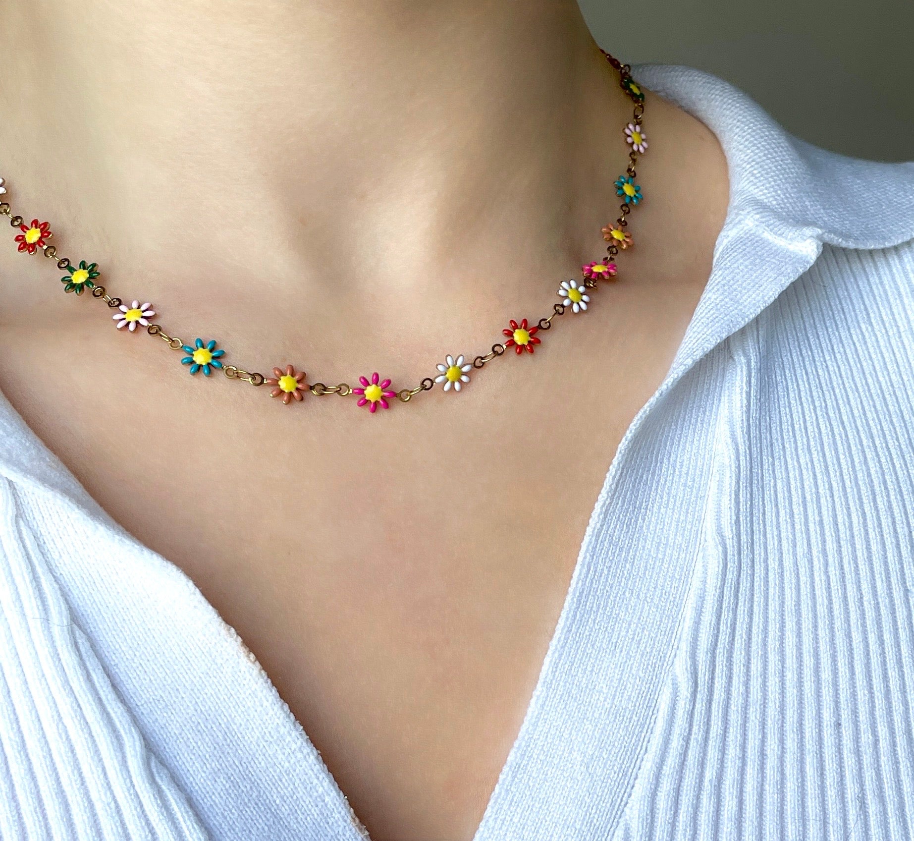 COLLIER MARGUERITE MULTICOLORE